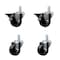 Service Caster 3'' Phenolic Wheel Swivel 7/8'' Square Stem Caster Set 2 Brakes, 4PK SCC-SQ20S314-PHS-PLB-78-2-S-2 - alternate 1